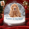 Custom Photo Acrylic Snow Globe - Personalized Pet Christmas Memorial Sympathy Gifts For Dogs, Cats - Paws And Love Never Fade