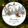 Custom Baby First Christmas Ceramic Ornament - Personalized Christmas Baby Shower, Gender Reveal Gifts For New Moms, New Dads, New Parents - Little One Big Love