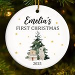 Custom Name First Christmas Gifts - Personalized Ceramic Ornament