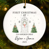 Custom First Christmas In New Home Ceramic Ornament - Personalized Anniversary Christmas Wedding Gifts For Husband And Wife, Him And Her, New Homeowners, Couples, Friends - Our Forever Beginning