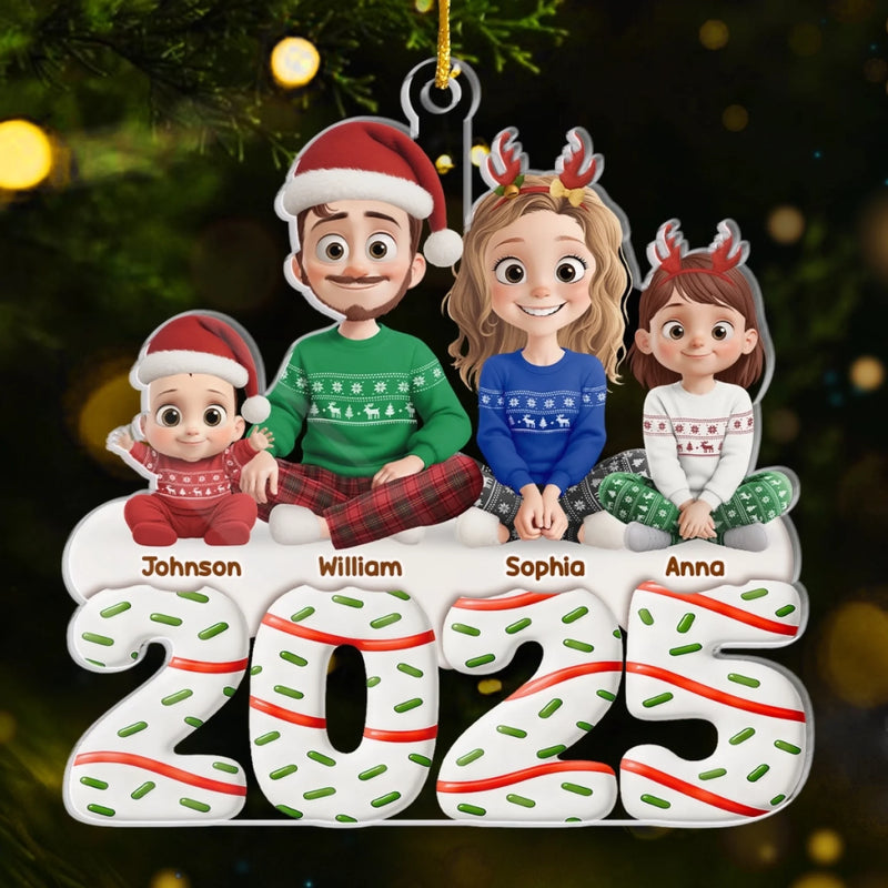Custom Acrylic Ornament - Personalized Christmas Anniversary Birthday Gifts For Couples, Family, Husband And Wife With Kids - Our Family Is The Best Gift Of All