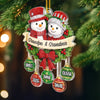 Custom Snowman Acrylic Ornament - Personalized Christmas Birthday Gifts For Grandpa, Grandma - Together Our Hearts Find Home