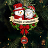 Custom Snowman Acrylic Ornament - Personalized Christmas Birthday Gifts For Grandpa, Grandma - Together Our Hearts Find Home