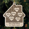 Custom First Christmas In New Home Ceramic Ornament - Personalized Anniversary Christmas Wedding Gifts For Husband And Wife, Him And Her, New Homeowners, Couples, Friends - Our First Little Nest