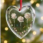 Custom Heart Glass Ornament - Personalized Best Friend Christmas Birthday Gifts For Women, Besties, Sisters, BFF - Bloom Where We Belong