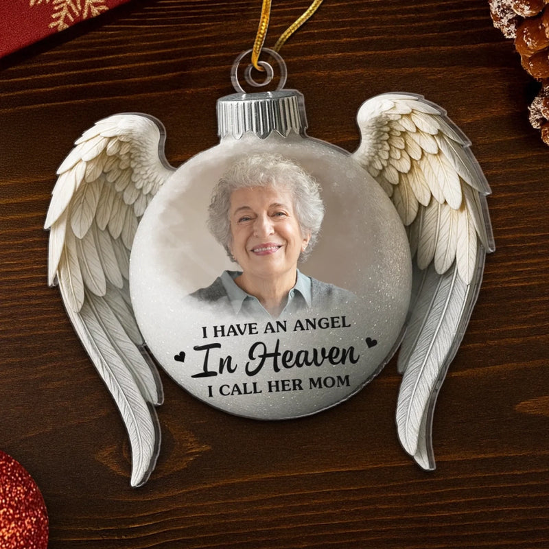 Custom Photo Acrylic Ornament - Personalized Christmas Memorial Sympathy Gifts For Loss Of Mom, Dad - Love And Light Beyond The Years