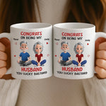 Custom Mug - Personalized Anniversary Wedding Gifts For Husband And Wife, Him And Her - Lucky To Have Me