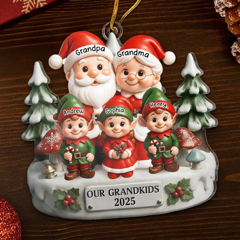 Custom Acrylic Ornament - Personalized Christmas Birthday Gifts For Grandpa, Grandma - Smiles Shine Bright Waiting For Santa