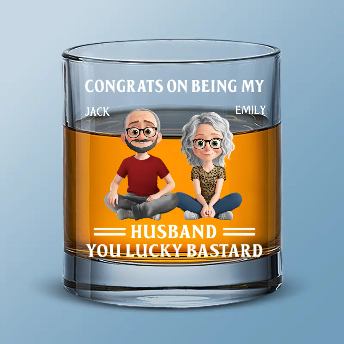 Custom Whiskey Glass - Personalized Anniversary Wedding Gifts For Husband And Wife, Him And Her - Our Forever Journey