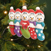 Custom Crochet Snowman Acrylic Ornament - Personalized Christmas Birthday Gifts For Mom, Dad, Brother, Sister, Kids - Warm Hugs Woven