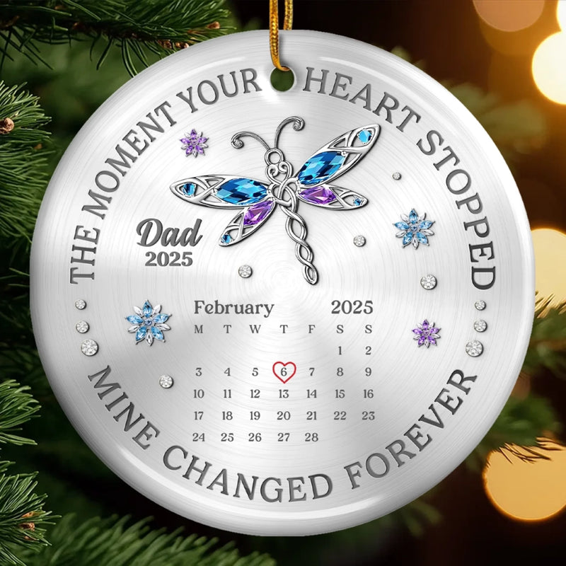 Custom Cardinal Ceramic Ornament - Personalized Christmas Memorial Sympathy Gifts For Loss Of Mom, Dad - A Life Remembered With Endless Love