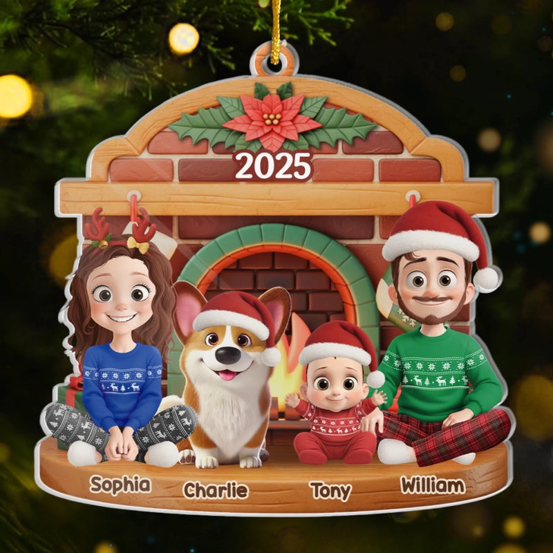 Custom Acrylic Ornament - Personalized Christmas Birthday Gifts For Family, Dog Cat Lovers - Joy Begins At Home