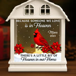 Custom Name Cardinal Memorial Gifts for Family - Personalized LED House Lantern Light