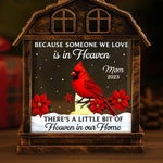 Custom Name Cardinal Memorial Gifts for Family - Personalized LED House Lantern Light