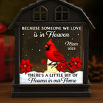 Custom Name Cardinal Memorial Gifts for Family - Personalized LED House Lantern Light