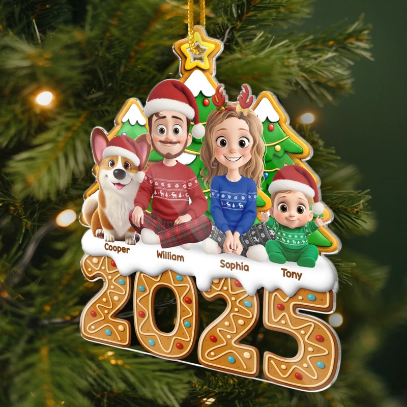 Custom Acrylic Ornament - Personalized Christmas Birthday Gifts For Family, Dog Cat Lovers - Hearts Gather Here