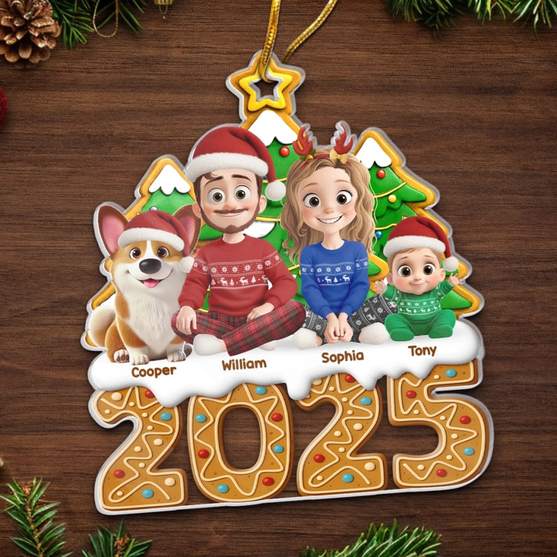 Custom Acrylic Ornament - Personalized Christmas Birthday Gifts For Family, Dog Cat Lovers - Hearts Gather Here