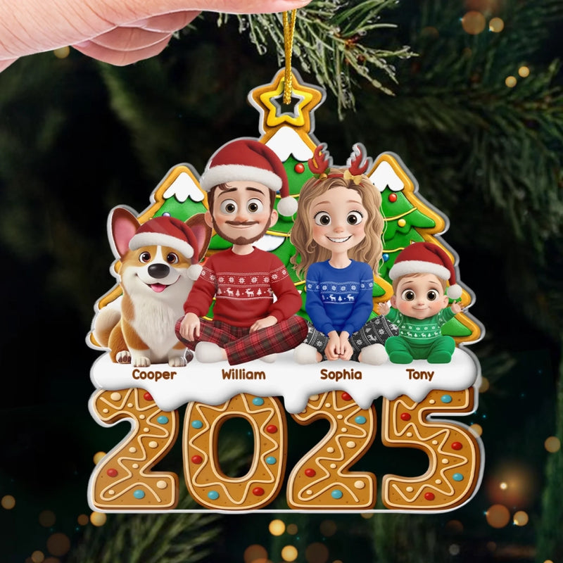 Custom Acrylic Ornament - Personalized Christmas Birthday Gifts For Family, Dog Cat Lovers - Hearts Gather Here