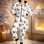 Custom Photo Adult Onesie - Personalized Christmas Birthday Gifts For Dog Lovers, Dog Moms - Best Dog Mom Vibes Only