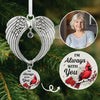 Custom Photo Projection Ornament With Charm - Personalized Christmas Memorial Sympathy Gifts For Loss Of Mom, Dad - Forever In The Hearts Of Many