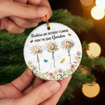Custom Ceramic Ornament - Personalized Best Friend Christmas Birthday Gifts For Women, Besties, Sisters, BFF - Bestie Bonds Bloom In Every Season