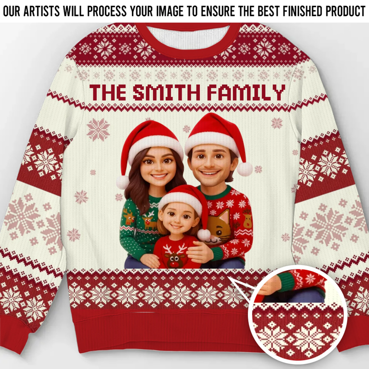 Custom Photo Unisex Ugly Sweatshirt - Personalized  Christmas Birthday Gifts For Mom, Dad, Brother, Sister, Kids - All Wrapped Up In Love