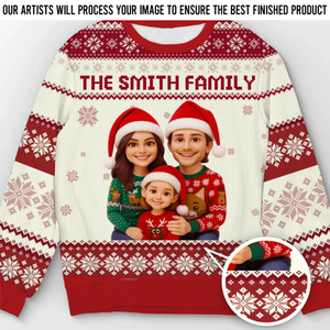 Custom Photo Unisex Ugly Sweatshirt - Personalized  Christmas Birthday Gifts For Mom, Dad, Brother, Sister, Kids - All Wrapped Up In Love