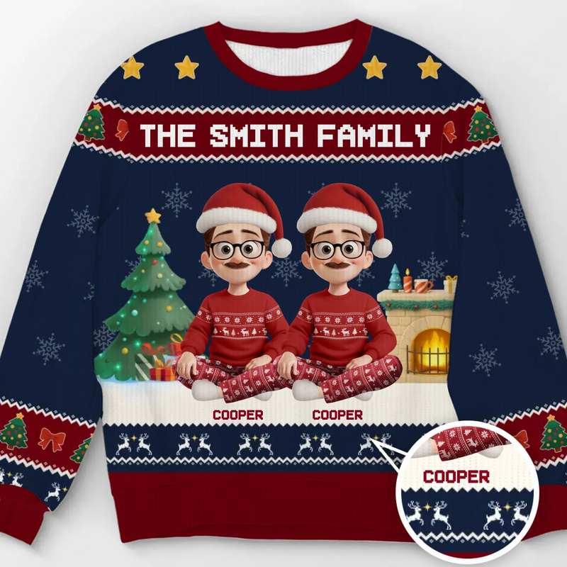 Custom Unisex Ugly Sweatshirt - Personalized  Christmas Birthday Gifts For Family, Dog Cat Lovers - All We Need For Christmas Is Family
