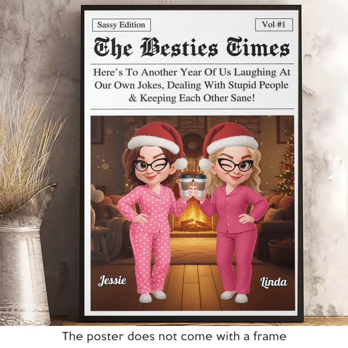 Custom Vertical Poster - Personalized Best Friend Christmas Birthday Gifts For Women, Besties, Sisters, BFF - With You Always Better