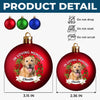 Custom Photo Colored Ball Ornament - Personalized Pet Christmas Memorial Sympathy Gifts For Dogs, Cats - Love Stays Beyond The Leash