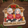Custom Crochet Acrylic Ornament - Personalized Anniversary Christmas Wedding Gifts For Husband And Wife, Him And Her - Crochet Couple, Knitted In Time