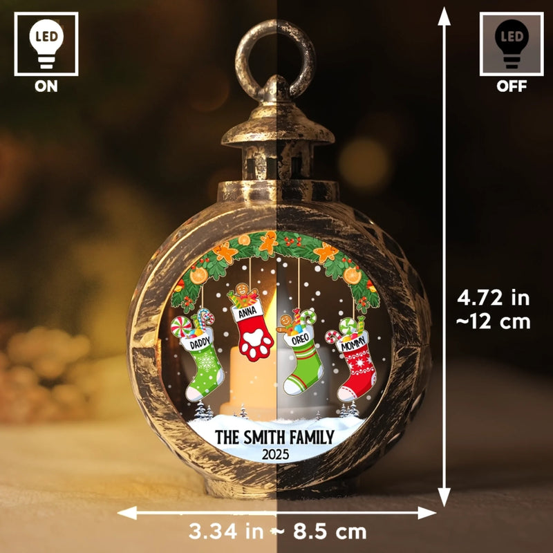 Custom Candlelight Lantern Ornament -  Personalized Christmas Birthday Gifts For Mom, Dad, Brother, Sister, Kids - Love And Joy Fill Christmas New Arrival