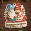 Custom Crochet Gnome Acrylic Ornament - Personalized Anniversary Christmas Wedding Gifts For Husband And Wife, Him And Her - Handmade Love That Lasts A Lifetime