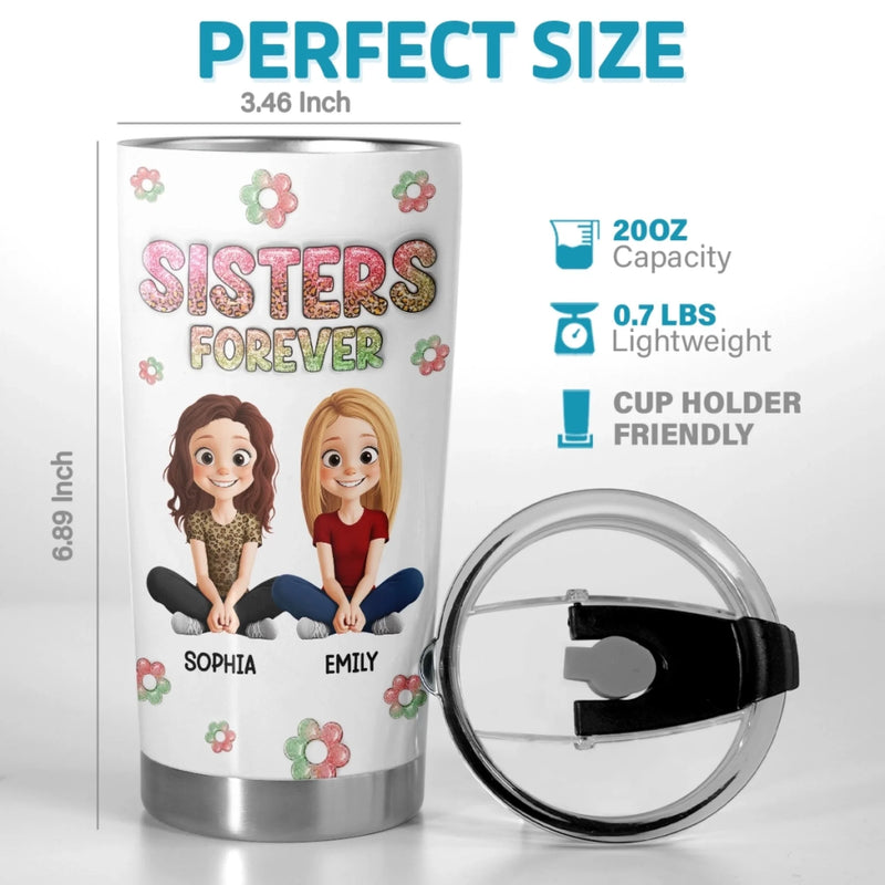 Custom Tumbler - Personalized Best Friend Birthday Gifts For Women, Besties, Sisters, BFF - Bestie Moments Spark Endless Smiles