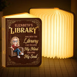 Custom Foldable LED Magic Book Lamp - Personalized Bookish Gifts For Book Lovers, Bookworms, Readers - Light Up Your Library