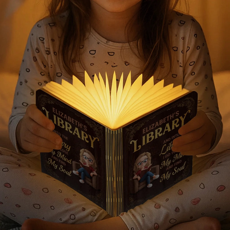 Custom Foldable LED Magic Book Lamp - Personalized Bookish Gifts For Book Lovers, Bookworms, Readers - Light Up Your Library