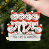 Custom Snowman Family Acrylic Ornament - Personalized Christmas Birthday Gifts For Mom, Dad, Kids - Hugs In The Snow