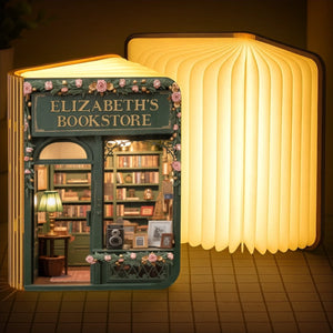 Custom Foldable LED Magic Book Lamp - Personalized Bookish Gifts For Book Lovers, Bookworms, Readers - Light Up Your Own Little Bookstore