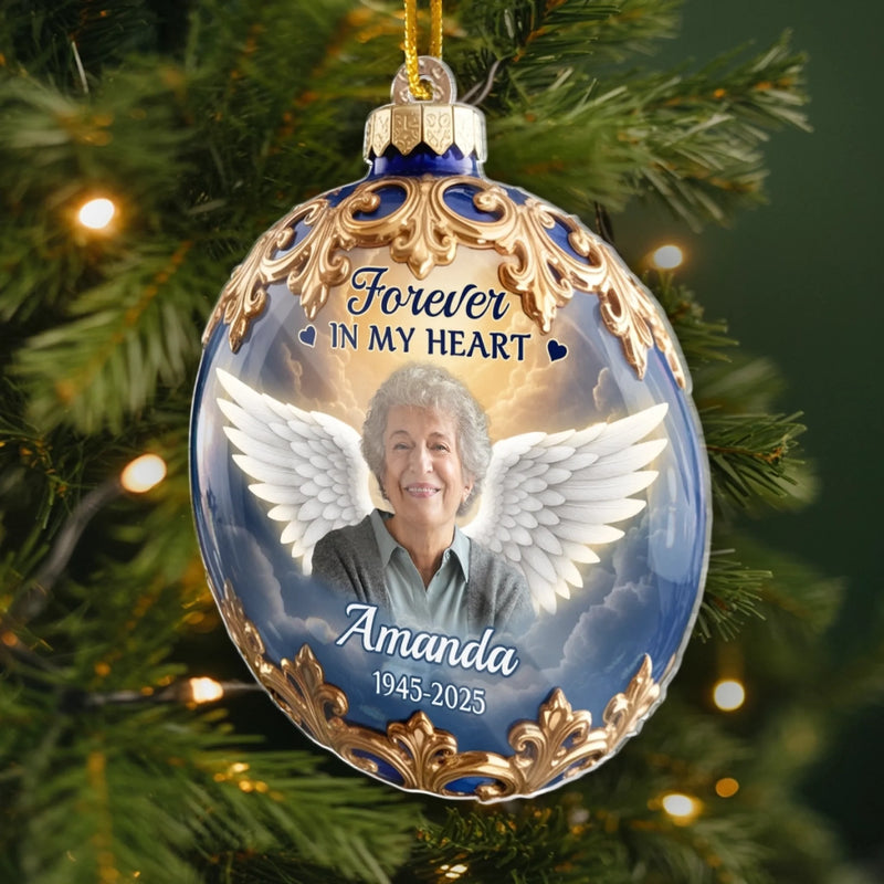Custom Photo Acrylic Ornament - Personalized Christmas Memorial Sympathy Gifts For Loss Of Mom, Dad - Held in Gentle Memory