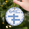 Custom Scrabble Ceramic Ornament - Personalized Best Friend Birthday Gifts For Women, Besties, Sisters, BFF - Tied Together In Every Way