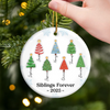 Custom Ceramic Ornament - Personalized Christmas Birthday Gifts For Brother, Sister - Magic Begins Under Here