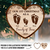 Custom First Christmas Double Layer Wooden Ornament - Personalized Christmas Birthday Gifts For Mom, Dad, Kids - Love Connects Every Heart Together