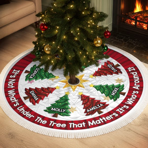 Custom Tree Skirt - Personalized Christmas Birthday Gifts For Mom, Dad, Brother, Sister, Kids - Christmas Glows Where Hearts Unite