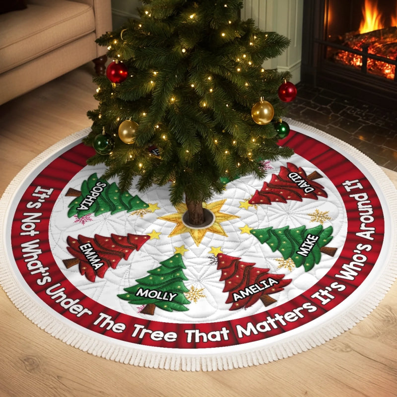 Custom Tree Skirt - Personalized Christmas Birthday Gifts For Mom, Dad, Brother, Sister, Kids - Christmas Glows Where Hearts Unite