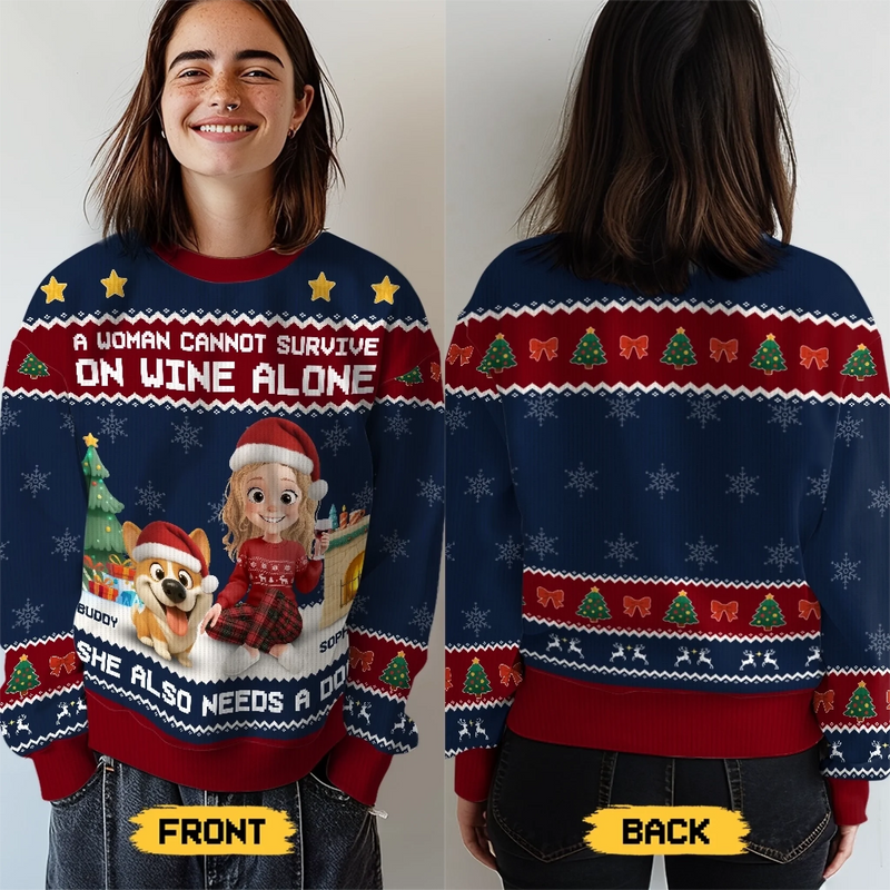 Custom Unisex Ugly Sweatshirt - Personalized  Christmas Birthday Gifts For Dog Lovers, Dog Dad And Mom - Santa’s Real Favorite