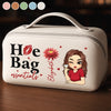 Custom PU Leather Travel Toiletry Bag - Personalized Birthday Gifts For Women, Besties, Sisters, BFF, Yourself - Stronger Each Day With My Journey