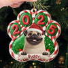 Custom Paw Acrylic Ornament - Personalized Christmas Birthday Gifts For Dog Lovers, Dog Dad And Mom - Santa Paws Is Coming