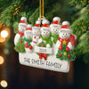Custom Snowman Family Acrylic Ornament - Personalized Christmas Birthday Gifts For Mom, Dad, Brother, Sister, Kids - Winter Fun Begins Here
