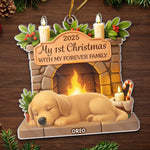 Custom First Christmas Acrylic Ornament - Personalized Christmas Birthday Gifts For Dog Lovers, Dog Dad And Mom - Loyal Hearts Wagging Tails