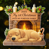 Custom First Christmas Acrylic Ornament - Personalized Christmas Birthday Gifts For Dog Lovers, Dog Dad And Mom - Home Is Where Dog Is